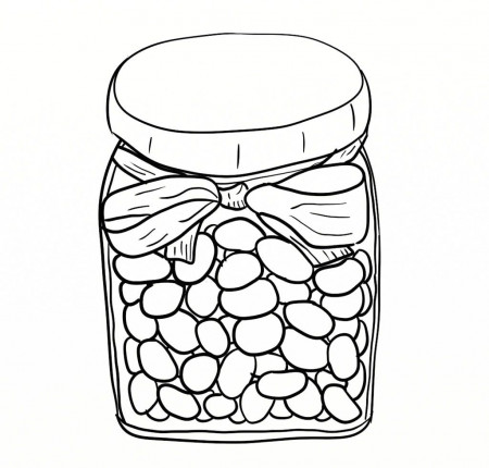 Jelly Beans In jar Coloring Page | Memorial day coloring pages ...