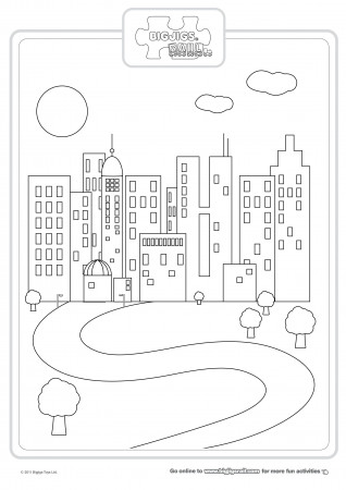 Cityscape Coloring Page City | Coloring pages, Mandala coloring pages, City  sketch