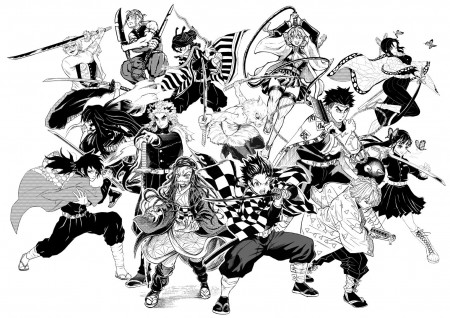 Art] One Punch Man's Yusuke Murata & friends drew a Demon Slayer: Kimetsu  no Yaiba tribute : manga