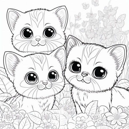 50 Cute Cat Coloring Pages for Kids Coloring Pages Digital - Etsy