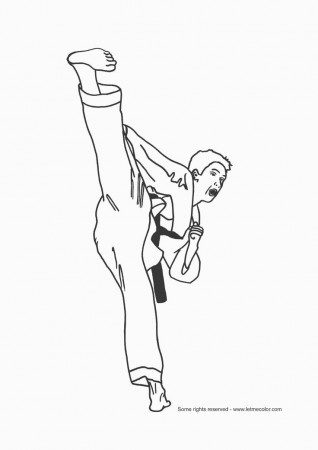 Taekwondo Martial Art Free Coloring Page | LetMeColor.com ...