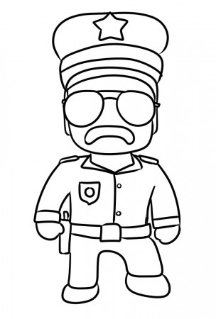 Police from Stumble Guys coloring page
