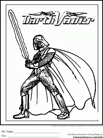 Darth Vader Coloring Pages - Widetheme