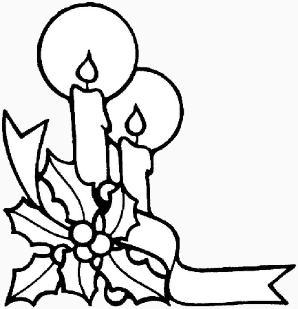 Christmas Mistletoe Coloring Pages Candles - Coloring Pages For ...