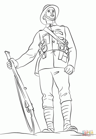 WWI British Soldier coloring page | Free Printable Coloring Pages