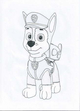 Paw Patrol Chase Coloring Pages - HiColoringPages