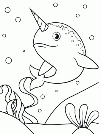 Lovely Narwhal Coloring Pages - Narwhal Coloring Pages - Coloring Pages For  Kids And Adults