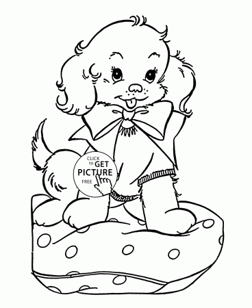 Puppy: Cute Puppy Coloring Page For Kids Animal Coloring Pages