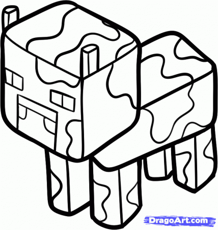 Minecraft cow coloring pages