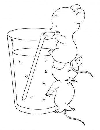 crocodile bw. mouse enjoying cold drink coloring pages. print out ...