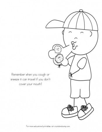 No More Spreading Germs Coloring Pages for Kids