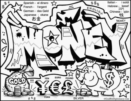 Graffiti Coloring Pages For Kids | Coloring pages, Heart ...