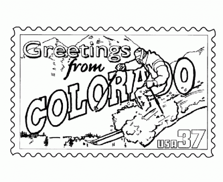 Colorado State Stamp Coloring Page | Coloring pages, Colorado map ...