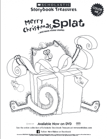 Splat The Cat Christmas Coloring Page