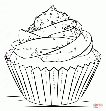 Cupcake coloring page | Free Printable Coloring Pages