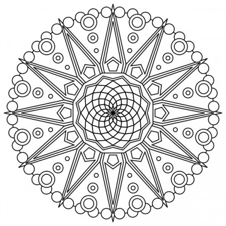 Fractal Mandala Coloring Page