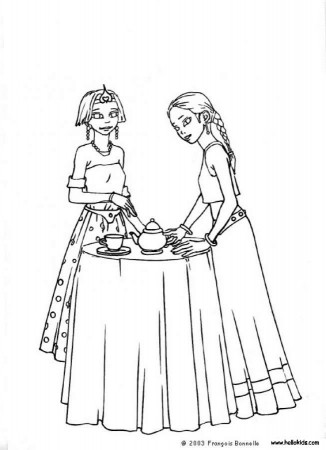 PRINCESS coloring pages - Princess Tea party