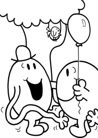 Mr Tickle Want a Balloon in Mr Men and Little Miss Coloring Pages ...