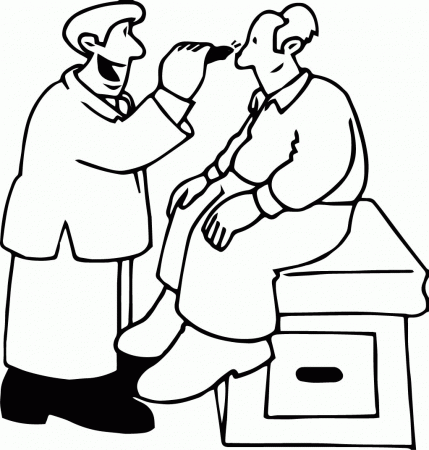 Eye Doctor & Patient Coloring Page | Wecoloringpage