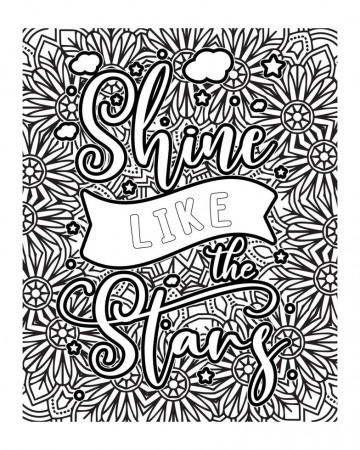 Motivational quotes lettering coloring page, inspirational quotes coloring  book page design, coloring page design. 5307622 Vector Art at Vecteezy