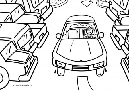 Great coloring page Parking lot | Car | Free coloring pages