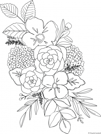 Spring Hydrangea Coloring Page | Patreon | Floral drawing, Drawings, Flower coloring  pages