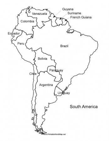 South America Map Coloring Page - Free Printable Coloring Pages for Kids