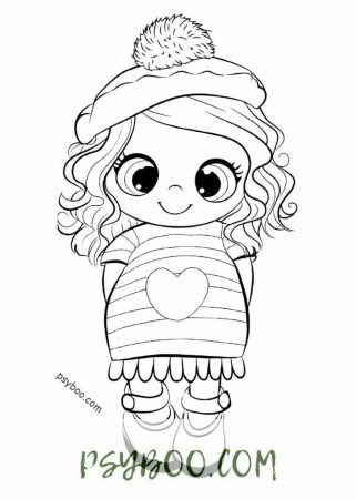 Cute Big Eyes Baby Doll Coloring Page ⋆ Free Print Coloring Pages PDF