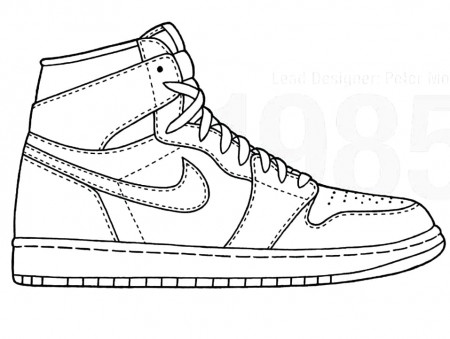 Nike Air Jordan 1 Coloring Page - Free Printable Coloring Pages for Kids