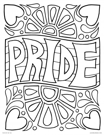 Pride - Funky Retro Pride Flag with Hearts - Happy Pride Month - Free  Printable … | Flag coloring pages, Coloring pages for teenagers, Free  printable coloring pages