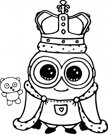 nice Minion King Bob Cute Coloring Page | Minion coloring pages, Minions  coloring pages, Cute coloring pages