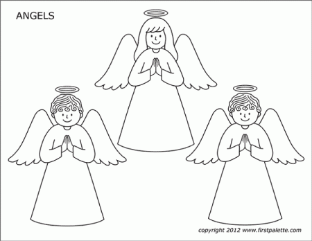 Angels | Free Printable Templates & Coloring Pages | FirstPalette.com