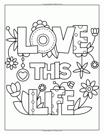 Easy Positive Quotes Coloring Pages