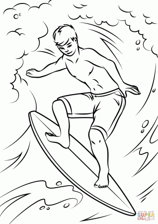 Cool Surfer coloring page | Free Printable Coloring Pages