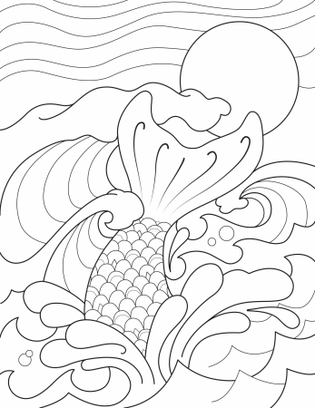 Mermaid Tail Coloring Page - youngandtae.com | Mermaid coloring pages, Mermaid  coloring, Mermaid coloring book