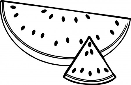 A Sliced Summer Watermelon Half And Triangle Coloring Page | Fruit coloring  pages, Coloring pages, Printable coloring pages