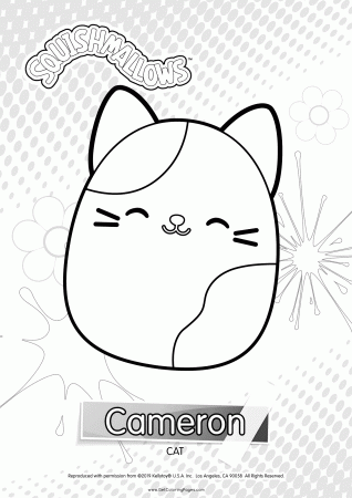 Cat Cameron from Squishmallows Coloring Pages - Get Coloring Pages