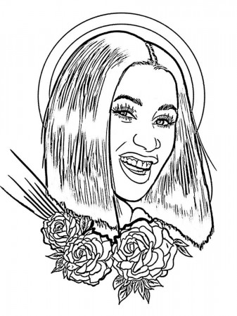 Cardi B coloring pages - Free Printable