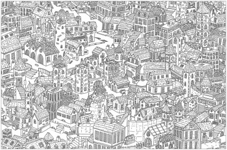 Complex City Coloring Page - Free Printable Coloring Pages for Kids