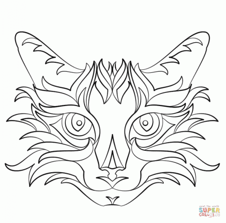 Abstract Cat coloring page | Free Printable Coloring Pages