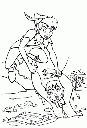 Disney Peterpan Flying Coloring Pages