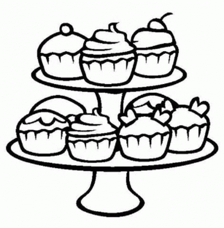 Cupcake Coloring - Coloring Pages for Kids and for Adults