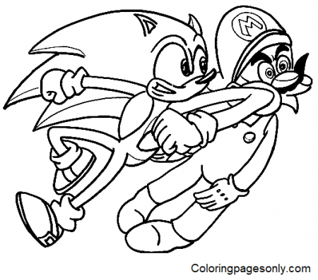 Super Mario with Sonic Coloring Pages - Sonic Coloring Pages - Coloring  Pages For Kids And Adults