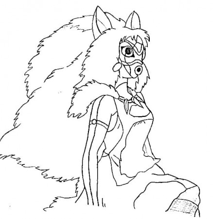 Princess Mononoke Hunting Coloring Page - Anime Coloring Pages