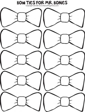 Pin the Bow Tie on Mr. Bones and 11 more Halloween Printables | Bow tie  baby shower, Bow tie template, Halloween class party