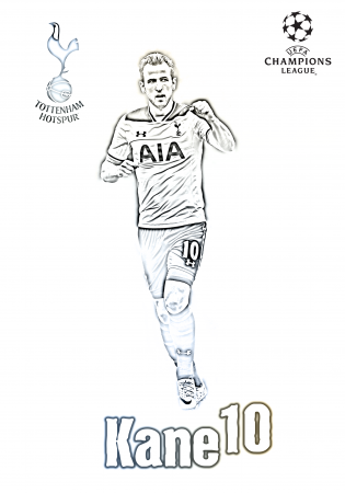 Harry Kane - Tottenham Hotspur - Champions League 2017/18 - BOB CALLIGARIS  | Champions league, Champions league logo, Football player drawing