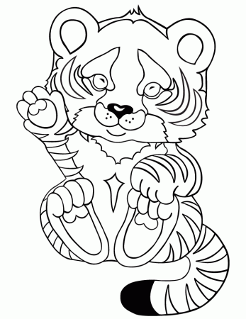 Cute Baby Tiger - Coloring Pages for Kids and for Adults