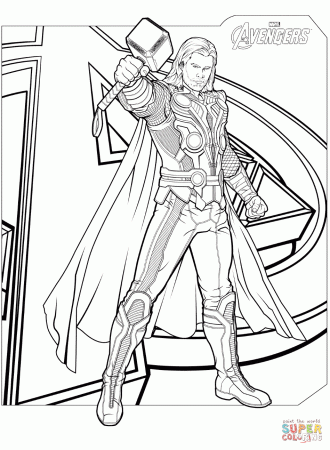 Avengers Thor coloring page | Free Printable Coloring Pages