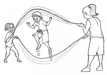 Kids_jumping_rope Kids We Coloring Page | Wecoloringpage - Coloring Home