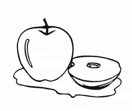 Pictures Red Apple Coloring Page For Kids - Fruit Coloring Pages 
